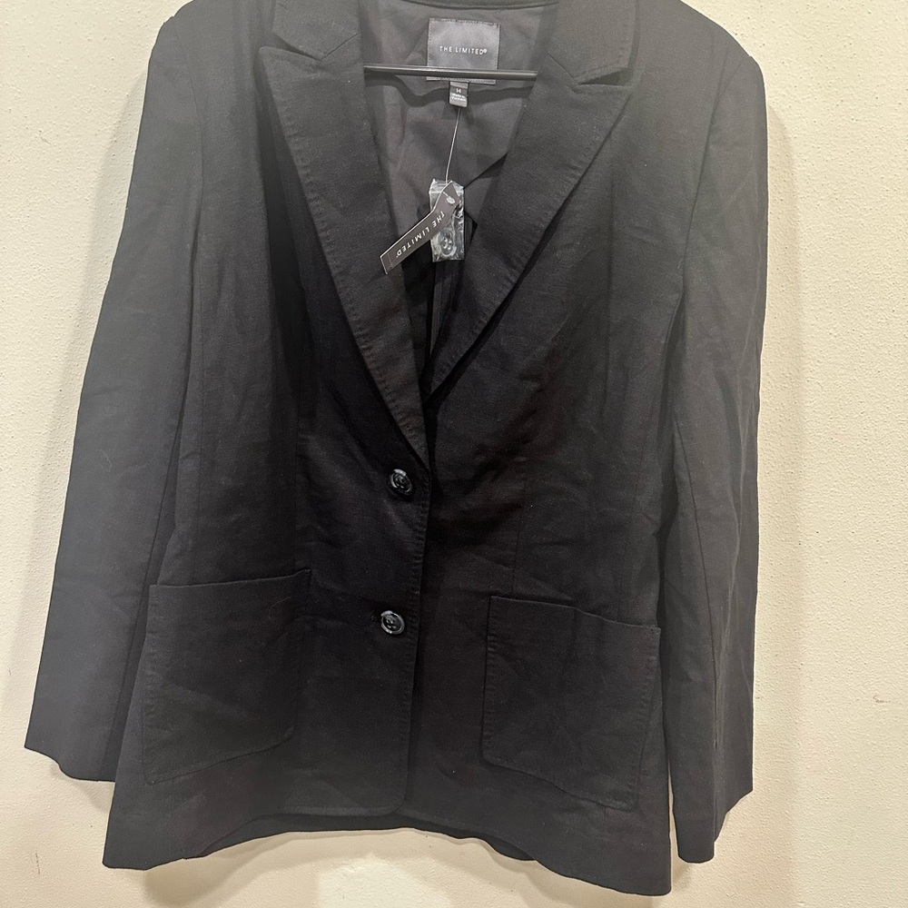 The Limited Black Blazer with Notched Lapel and Tailored Fit